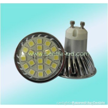 metal body SMD LED Lamp with GU10 base and glass cover